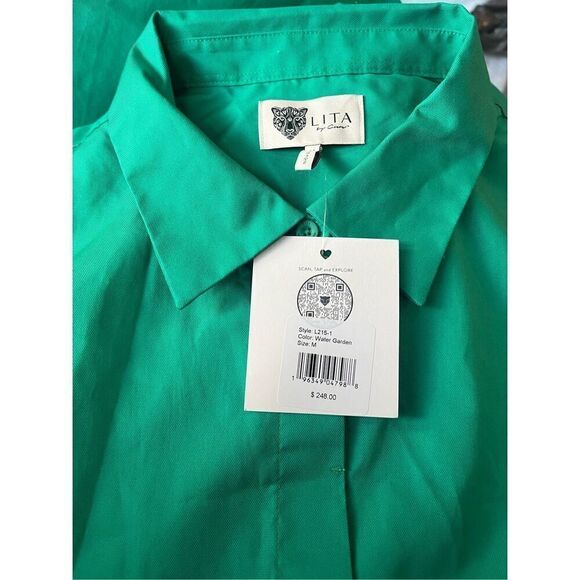 LITA by Ciara Black White Animal Print Shirt Dress M - Picture 3 of 6